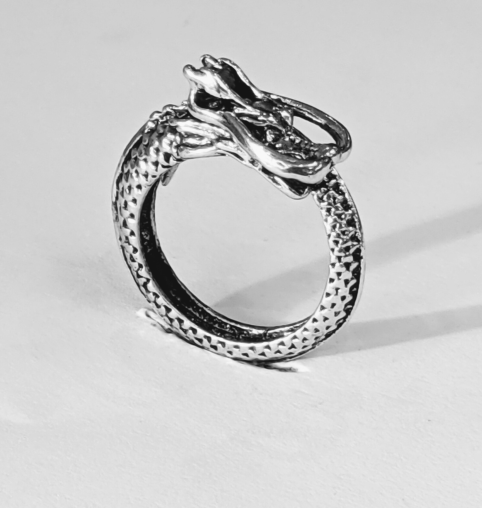 Adjustable Dragon Ring Silver Ring Men's Ring Etsy