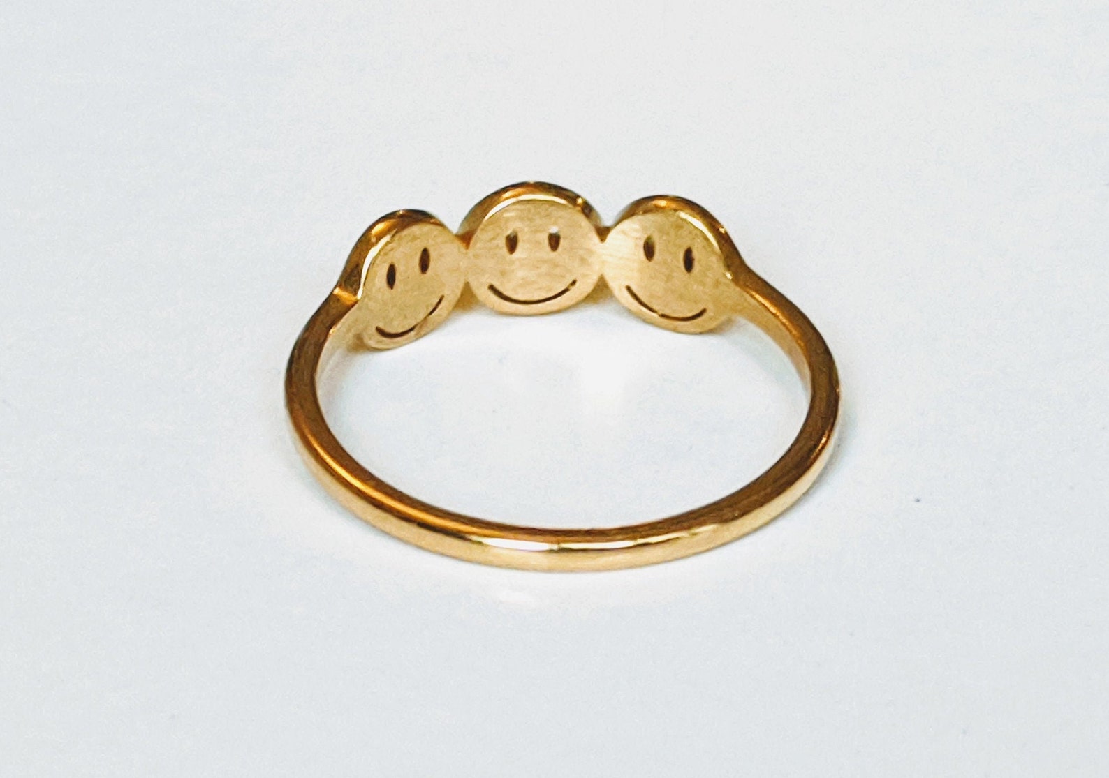 Smiley Face Ring Gold Women's Ring Gold Ring Rings Etsy