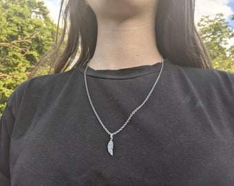 Silver Feather Pendant Chain Necklace - Silver Pendant - Streetwear Pendant - Chain Men - Chain Women - Gifts For Men - Gifts For Women