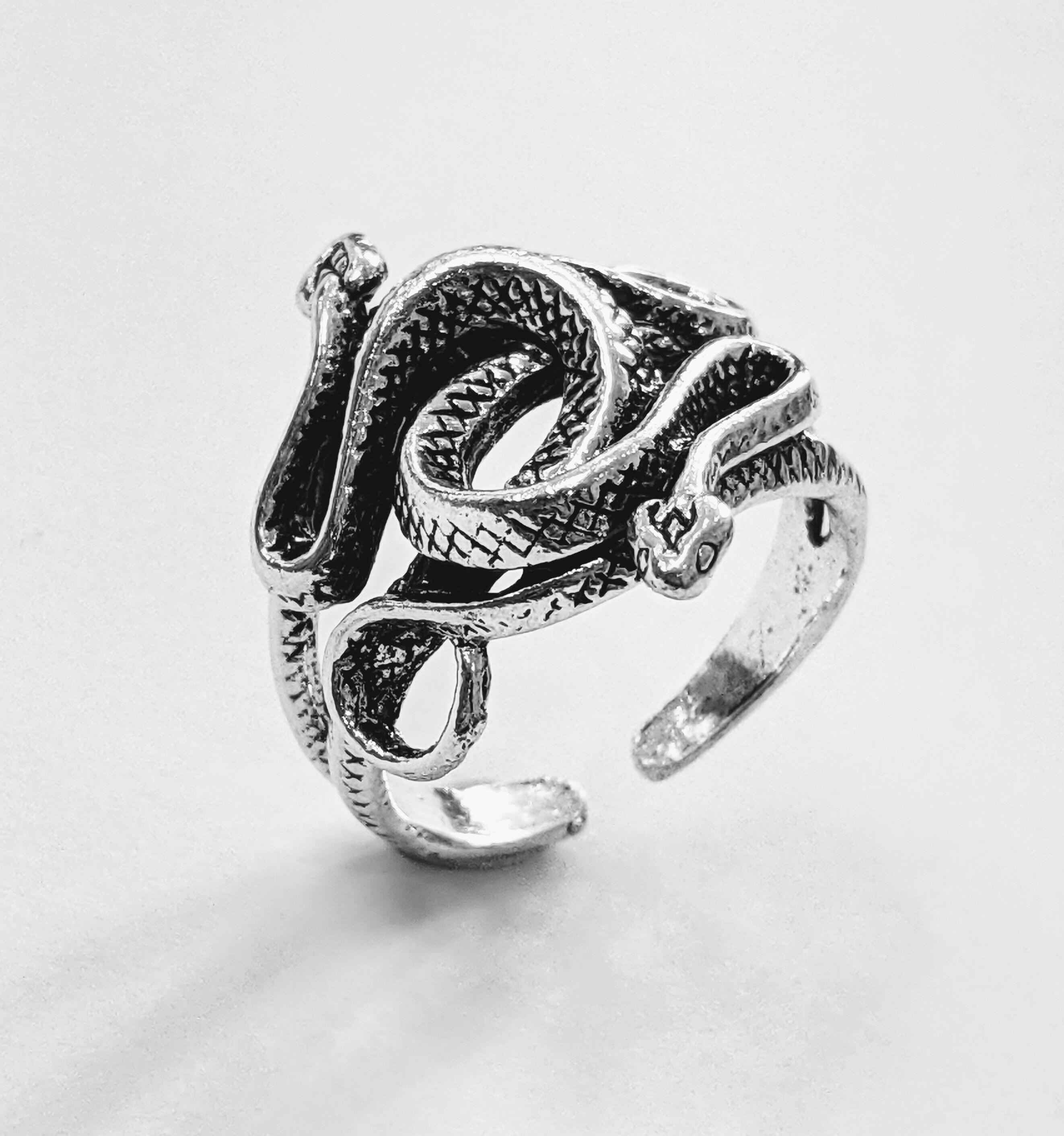 Adjustable Snake Ring Silver Snake Coil Ring Cobra Ring Etsy UK
