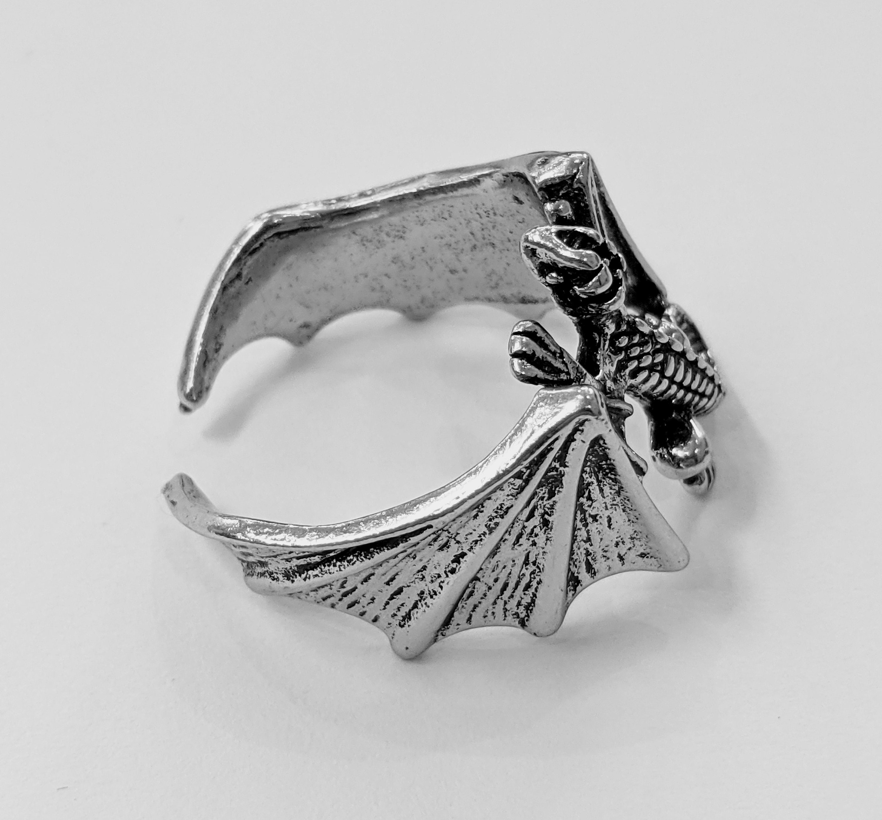 Adjustable Dragon Ring Silver Ring Dragon Ring Men Etsy