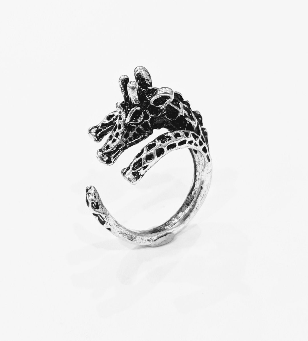 Adjustable Giraffe Ring Silver African Ring Animal Ring - Etsy