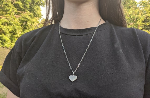Silver Heart Pendant Chain Necklace Silver Pendant 