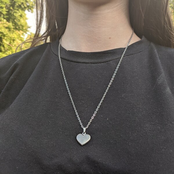 Collier de chaîne pendentif coeur en argent - Pendentif en argent - Pendentif streetwear - Chaîne Hommes - Chaîne Femmes - Cadeaux Pour Hommes - Cadeaux Pour Femmes