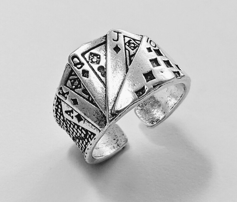 Adjustable Joker Ring - Silver King Ring - Queen Ring - JOKER - Silver Ring Men - Silver Ring Women - Unisex Jewellery - Adjustable Ring 