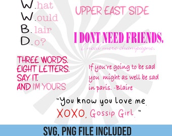 Xoxo Gossip Girl Svg Etsy