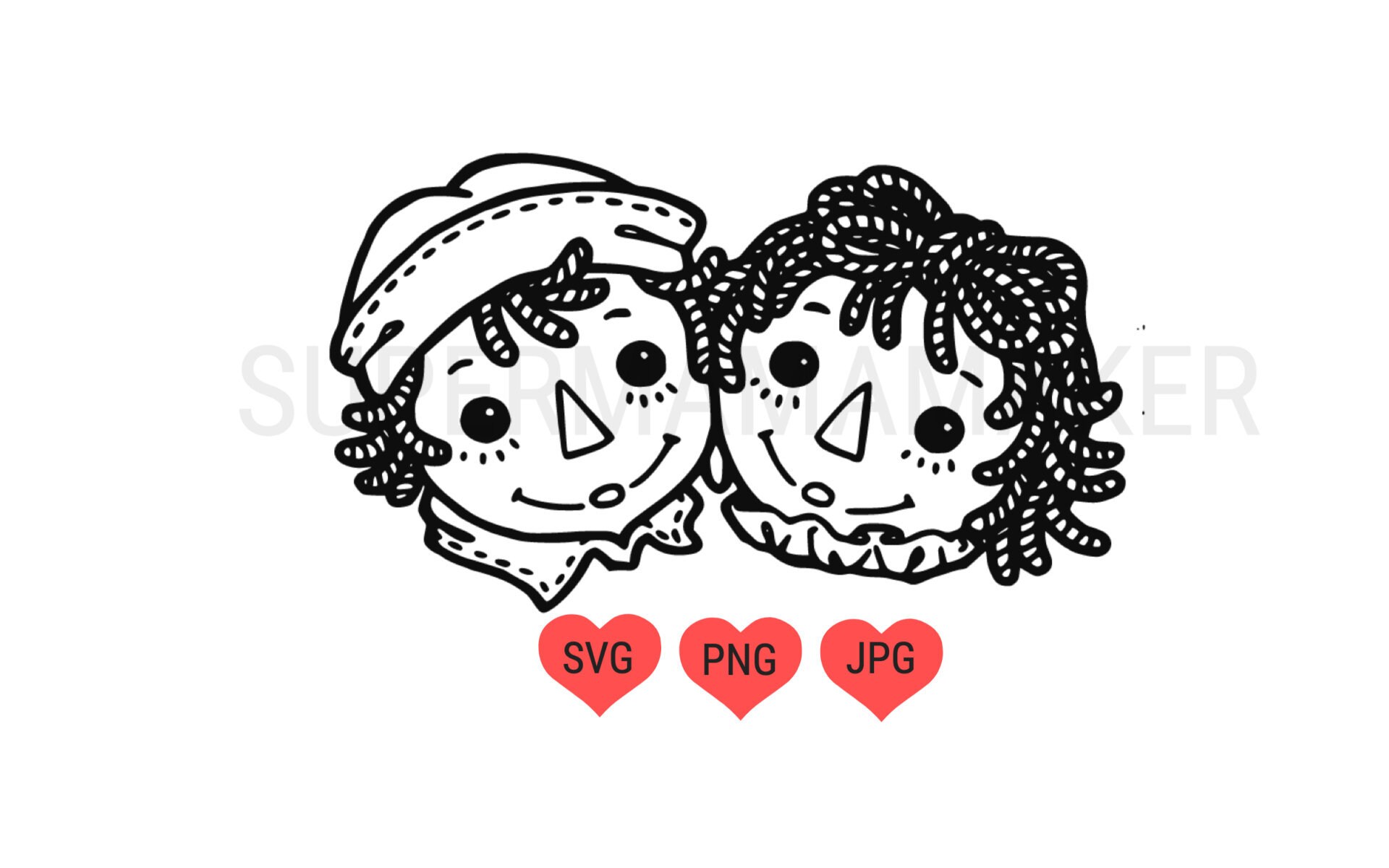 Inspired Raggedy Ann SVG FileRaggedy ann svg 90s doll | Etsy