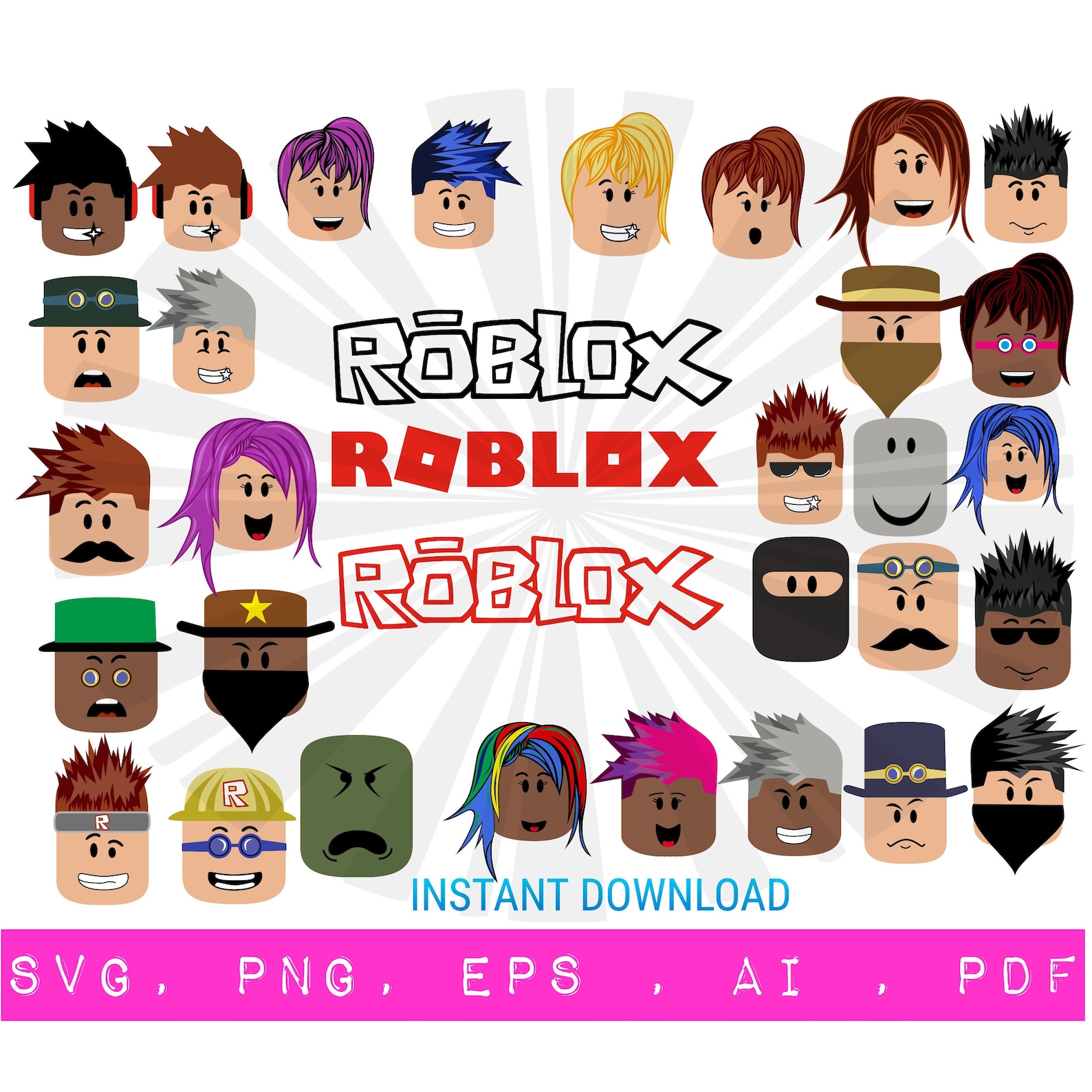 Roblox Bundle SVG Roblox SVG Roblox Clipart eps aisvg | Etsy