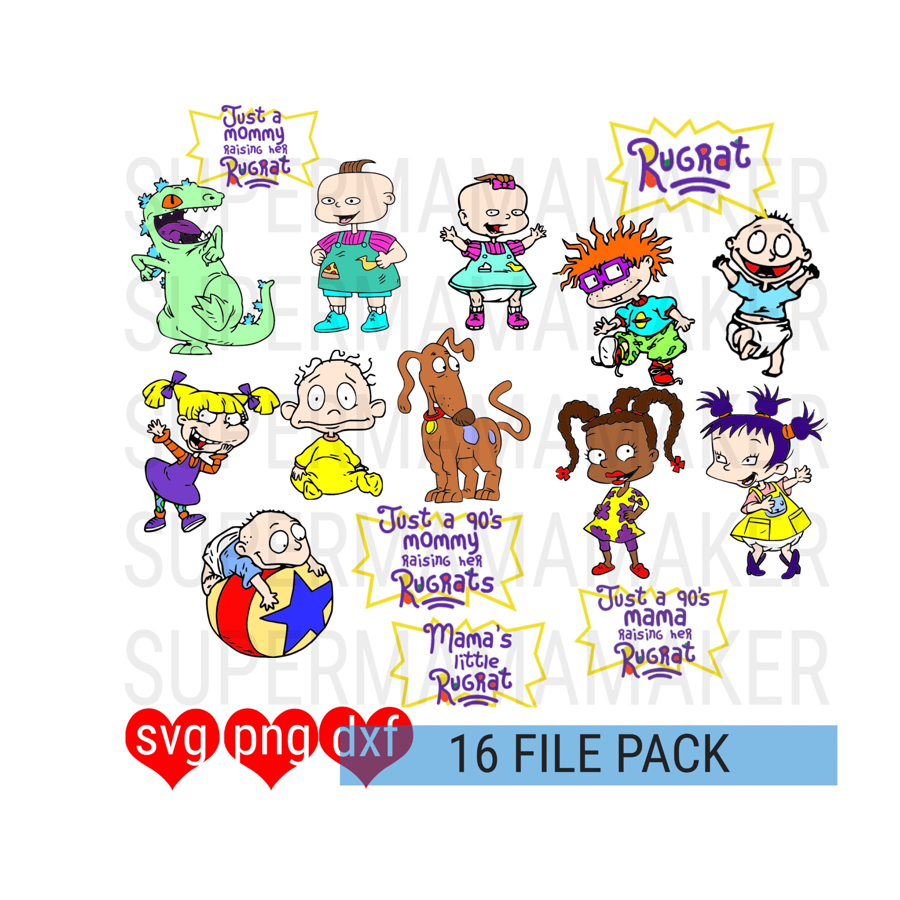 Download Rugrats 16 file pack svg png dxf LAYERED file for cricut | Etsy