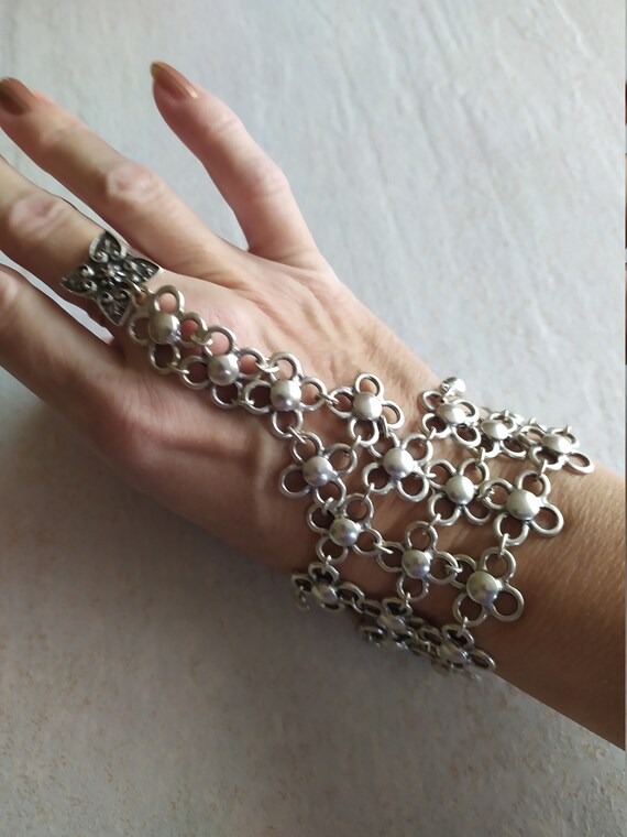 Vintage Slave Bracelet | Silver tone Slave Bracele