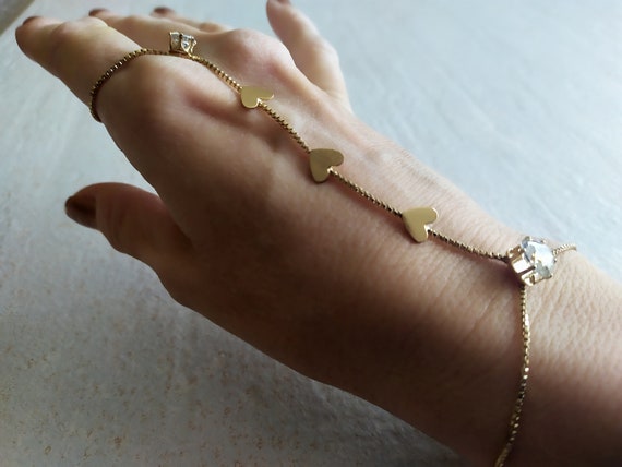 Chain Crystals Slave Bracelet | Hand Chain Crystal