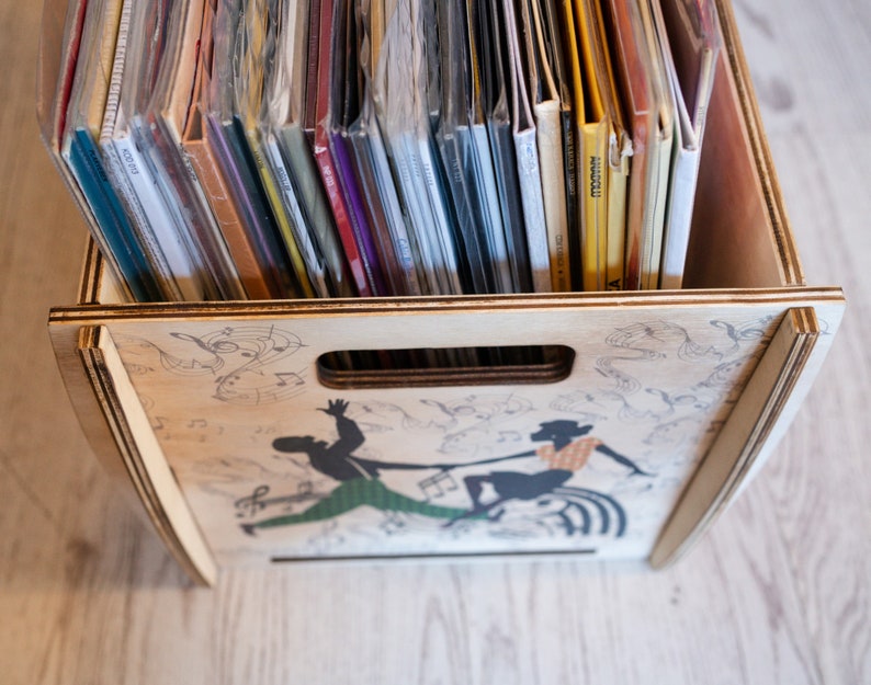 Retro Wooden Records & Magazines Box Vinyl Record Storage Etsy
