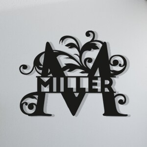 Personalized Metal Monogram Name Sign , Custom Family Last Name Sign ...