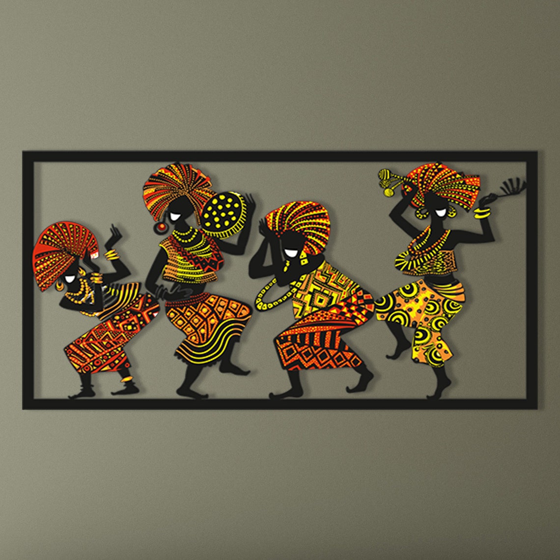 African Dancers Metal Wall Art Metal Wall Decor Modern Wall Etsy UK