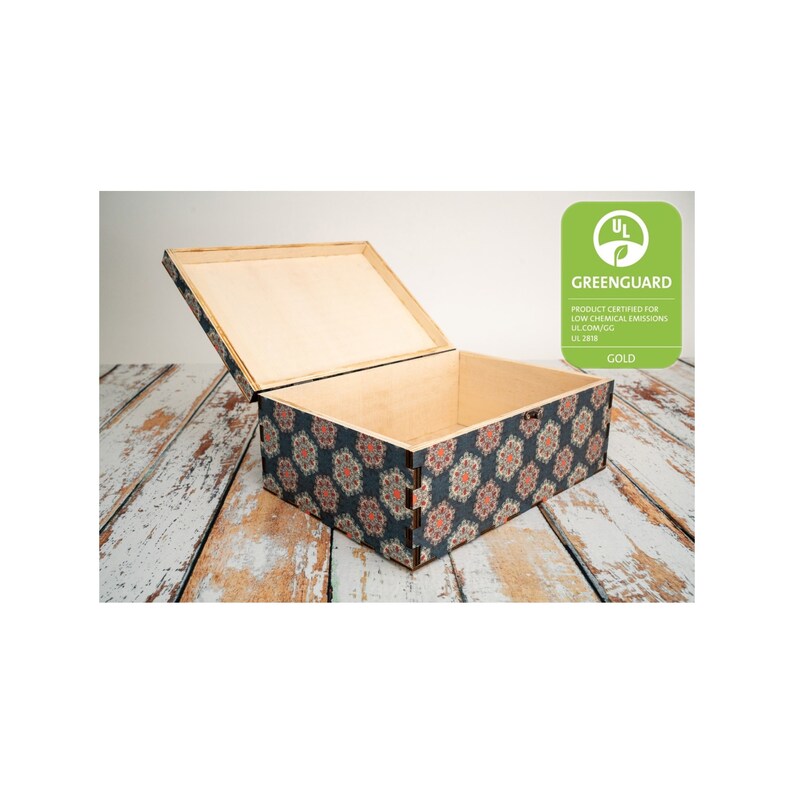 Wooden Box Set of 4 Wood Box With Lid Storage Crate Etsy