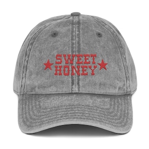Berretto vintage ricamato Sweet Honey, articoli da viaggio ispirati al Cowboy Carter, accessori per cappelli, moda retrò, copricapi unici, personalizzati
