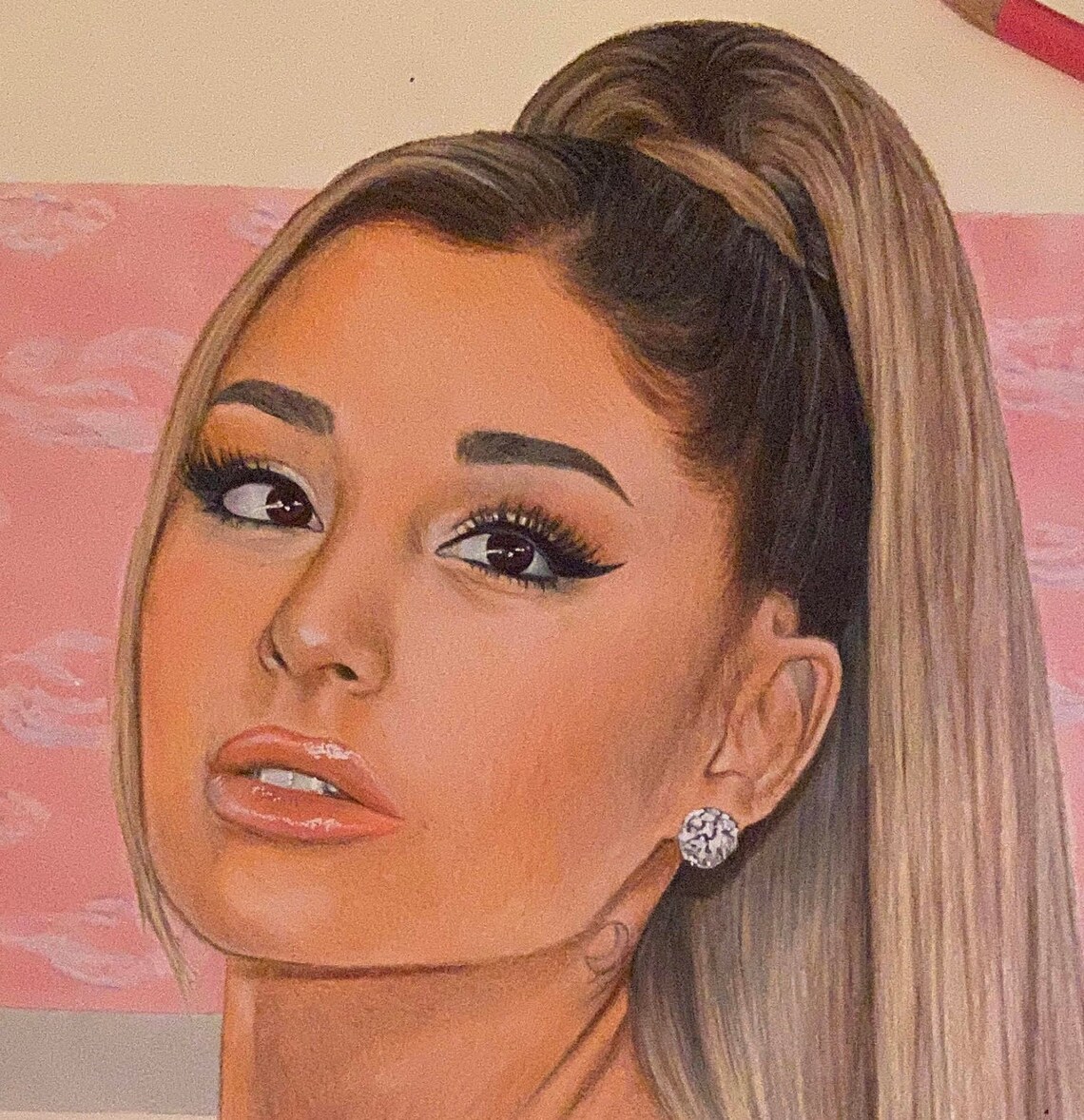 Original Ariana Grande Colored Pencil Drawing Print Etsy