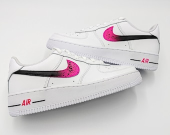 hot pink swoosh air force ones