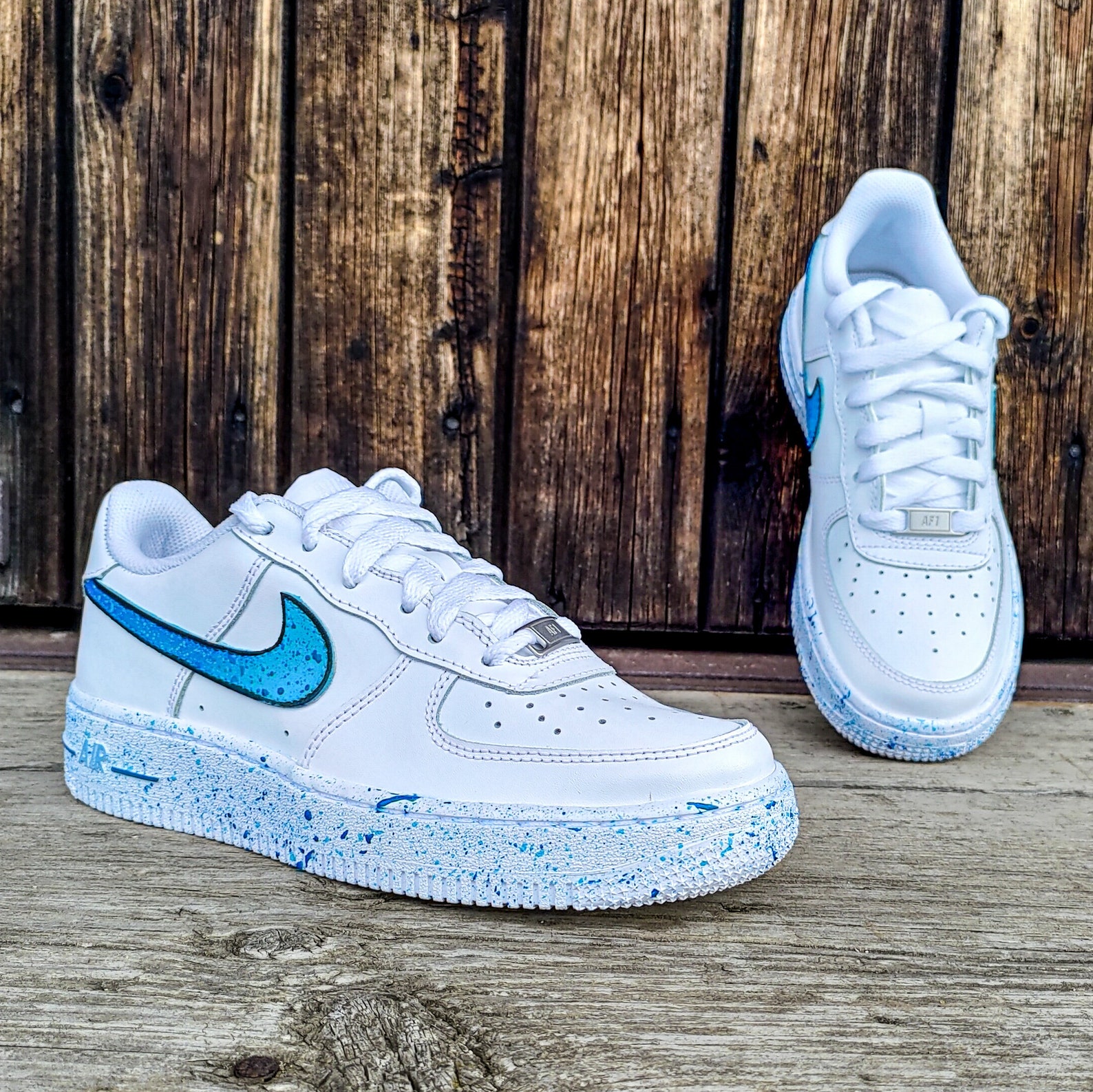 Nike Air Force 1 AF1 Blue Sea | Etsy