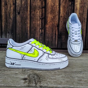 Nike Air Force 1 ( AF1 ) - "Yellow Cartoon" ( Cartoon - Drip - Logo - Own creations are also possible )