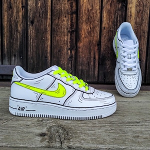 Nike Air Force 1 ( AF1 ) - "Yellow Cartoon" ( Cartoon - Drip - Logo - Eigenkreationen sind auch möglich )