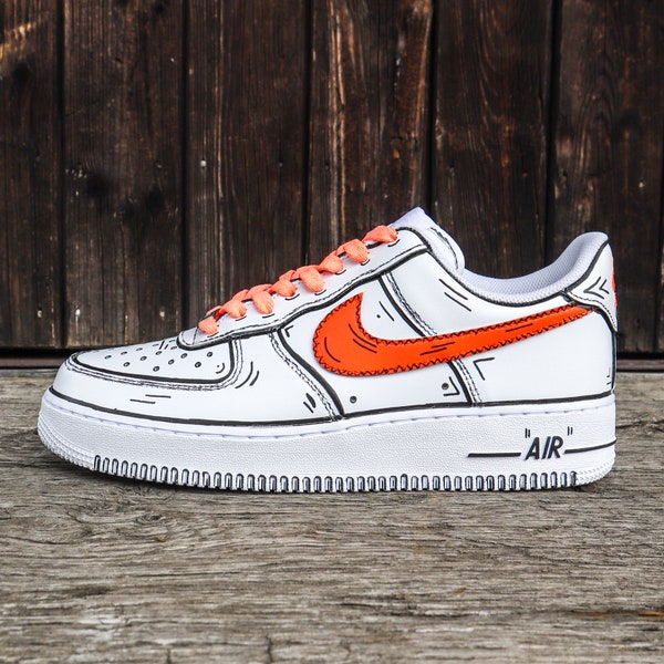 Nike Air Force 1 ( AF1 ) - "Orange Cartoon" ( Cartoon - Drip - Logo - Own creations are also possible )