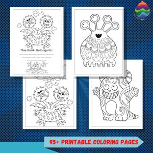Monster Coloring Pages -95+ Printable Monster Coloring Pages for  Teens, Kids, boys Birthday Party Activity, Kids Birthday Party
