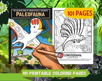 Paleofauna Kleurplaten -101 Afdrukbare Paleo Kleurplaten voor meisjes, tieners, kinderen, verjaardagsfeestje activiteit, kinderverjaardagsfeestje
