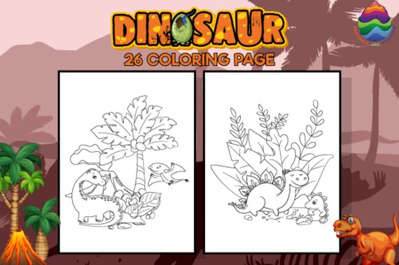Dinosaur Coloring Pages -26 Printable Dino Coloring Pages for boys, Teens, Kids,  Birthday Party Activity, Kids Birthday Party