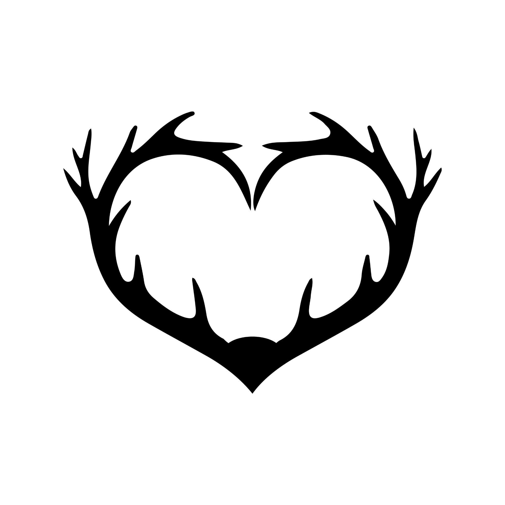 Deer Heart Antlers Vinyl Car/Window Decal Multiple Etsy