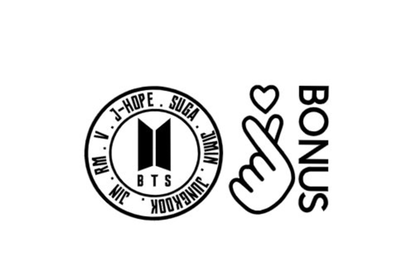 BTS KPop Car/Window Vinyl Decal W/Bonus Heart Hand Decal Etsy