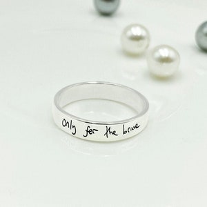 Louis Tomlinson Ring • Only for the brave • XX Smiley Face Ring • One Direction Ring • Actual Handwriting Band Ring • Fine Lines