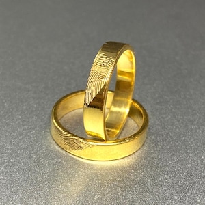 Actual Fingerprint Rings - Unisex Rings for Couple - Fingerprint Jewelry , Personalized Anniversary Gift , Custom Rings - Gifts for her