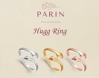 Hugg Ring 925 Sterling Silver, Love ring, Promise ring, Always with you ring, Hugging Hand Ring, Gift for Her