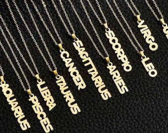 Sterling Silver Zodiac Sign Necklace: Astrology Horoscope Jewelry