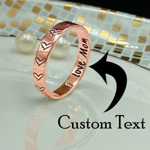 Actual Handwriting Ring • Heart Ring for Her • Personalized Gift For Mom • Memorial Handwriting Ring • Secret Message ring • Hidden Message