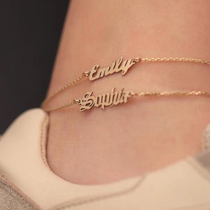 Ankle Bracelet with Name, Anklet Foot Jewelry, Beach Jewelry, Personalized Anklet Bracelet,  Custom Name Anklet, Personalized Name Anklet