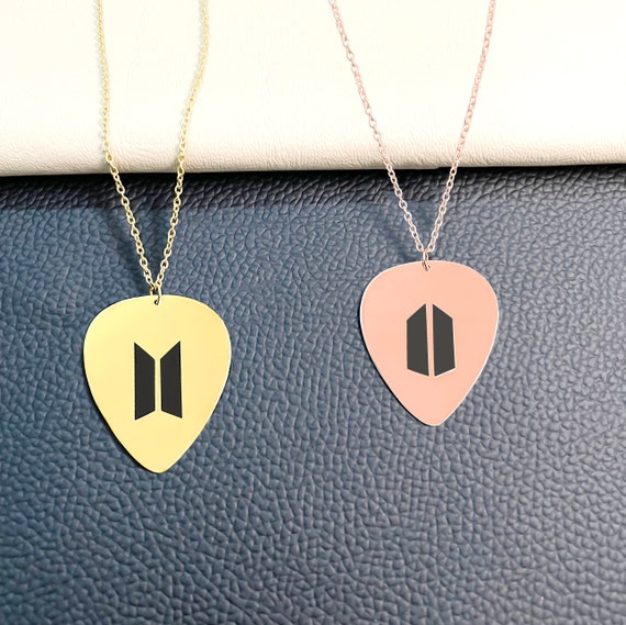 BTS Army Necklace: Sterling Silver Guitar Pick Pendant - Etsy
