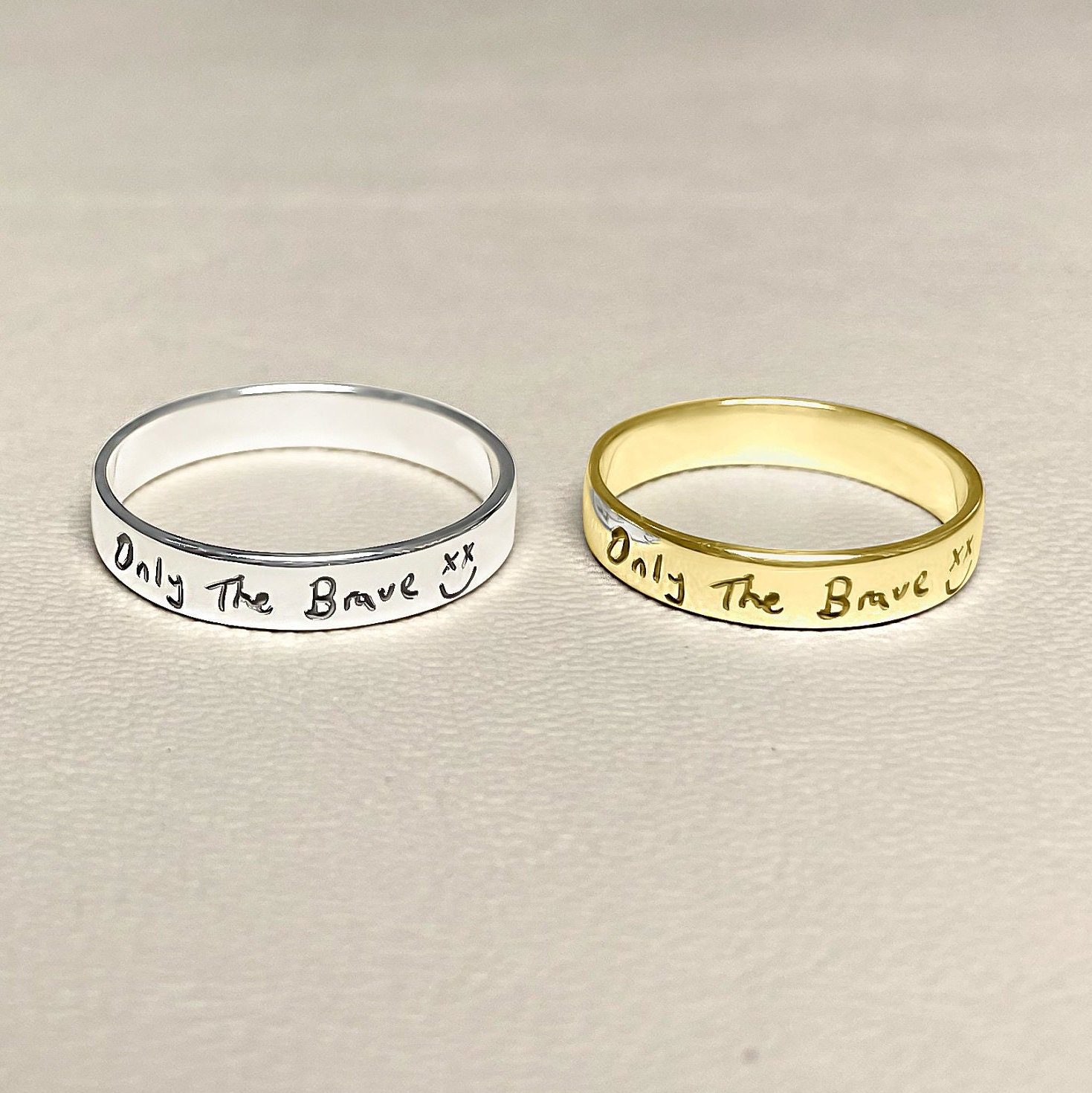 925 Silver Only The Brave Louis Tomlinson Inspired Handmade Engraved Ring