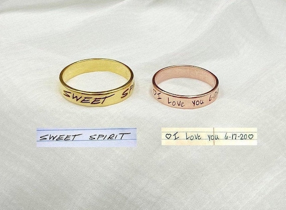 Handwriting clearance ring etsy