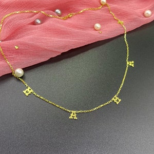 Collar de nombre inicial - Collar de letras separadas- Collar de letras de oro -Joyería de nombre personalizado -Collar de gargantilla -Collar de letras personalizado