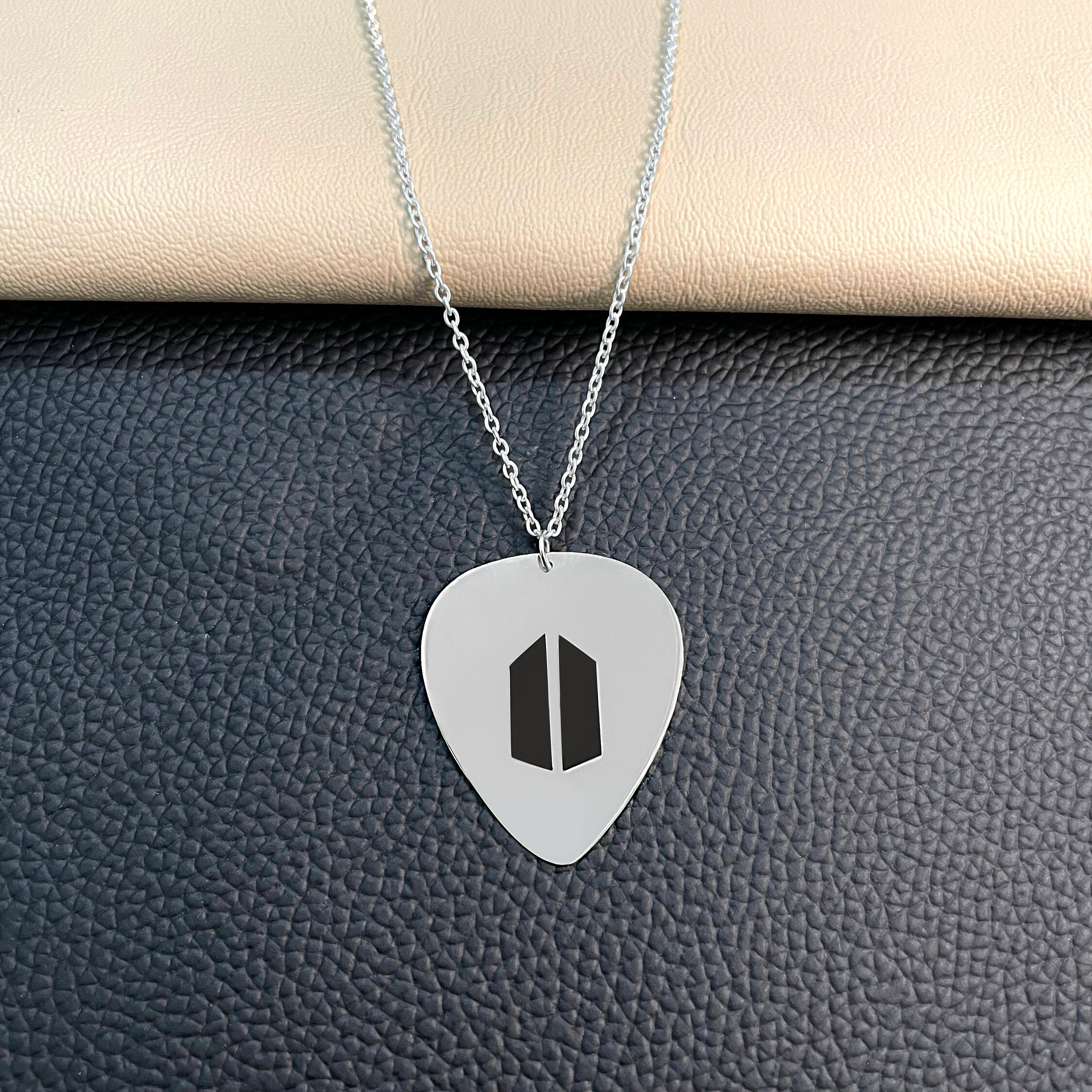 BTS Army Necklace: Sterling Silver Guitar Pick Pendant - Etsy