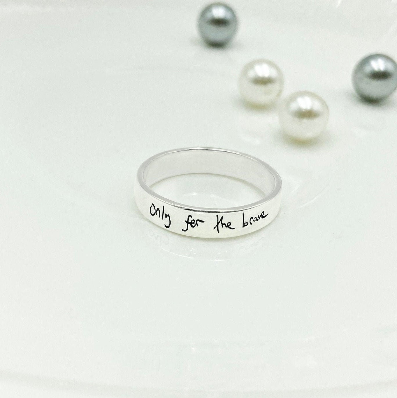 Louis Tomlinson Ring * Only for The Brave * XX Smiley Face Ring * One Direction Ring * Actual Handwriting Band Ring * Fine Lines