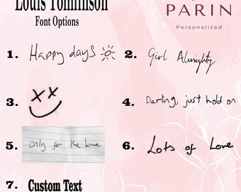 Louis Tomlinson Ring * Only for The Brave * XX Smiley Face Ring * One Direction Ring * Actual Handwriting Band Ring * Fine Lines