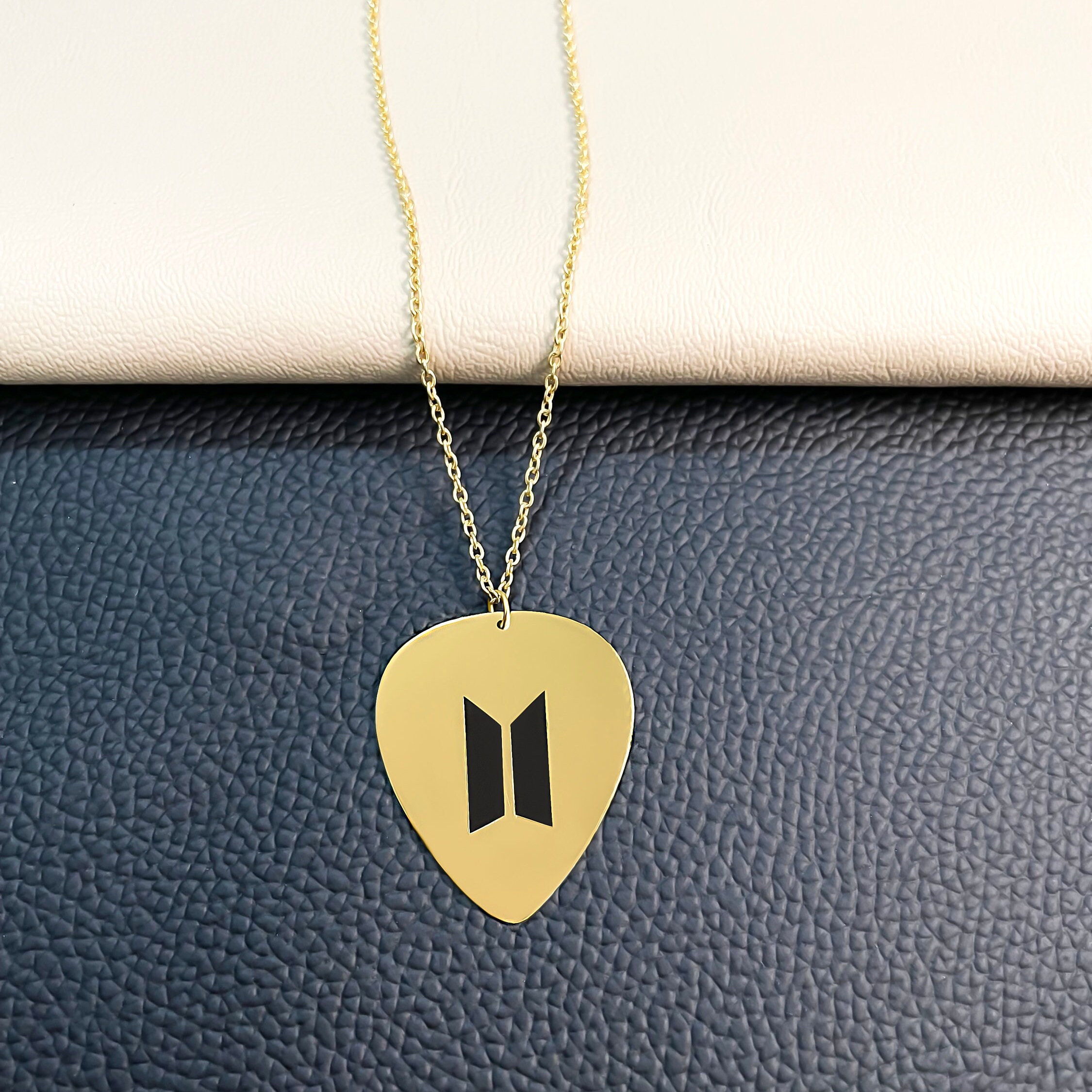 BTS Army Necklace: Sterling Silver Guitar Pick Pendant - Etsy