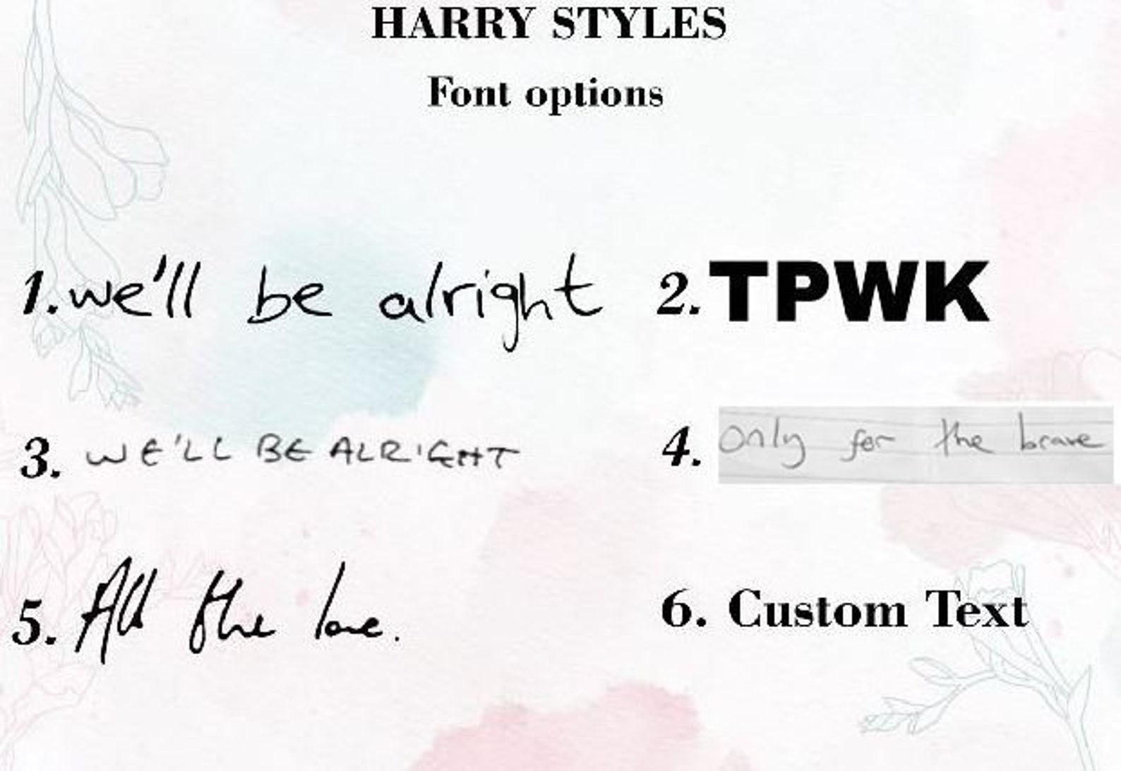 Harry Styles We'll Be Alright Rings Actual Handwriting Etsy Australia