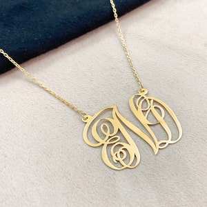 Personalized Monogram Necklace - Monogram Gold Necklace - Monogram Silver Necklace - 3 Initial Necklace - Monogram Pendant - Sterling Silver