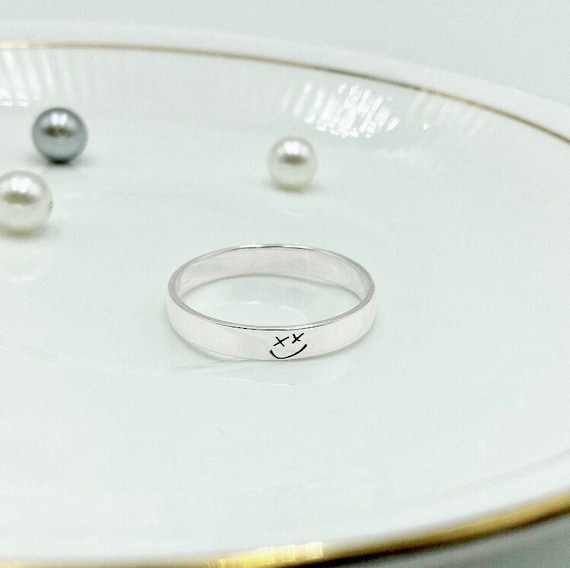 Smiley Face 925 Sterling Silver Ring - Louis Tomlinson Inspired