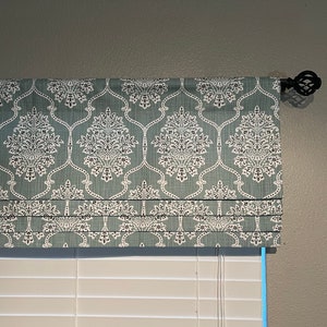 Faux Roman Shade Valance With Custom Sizing - Premier Prints Dreamscape Waterbury