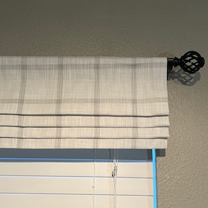 Faux Roman Shade Valance With Custom Sizing - Premier Prints Modern Farmhouse Aaron Slub Canvas French Grey